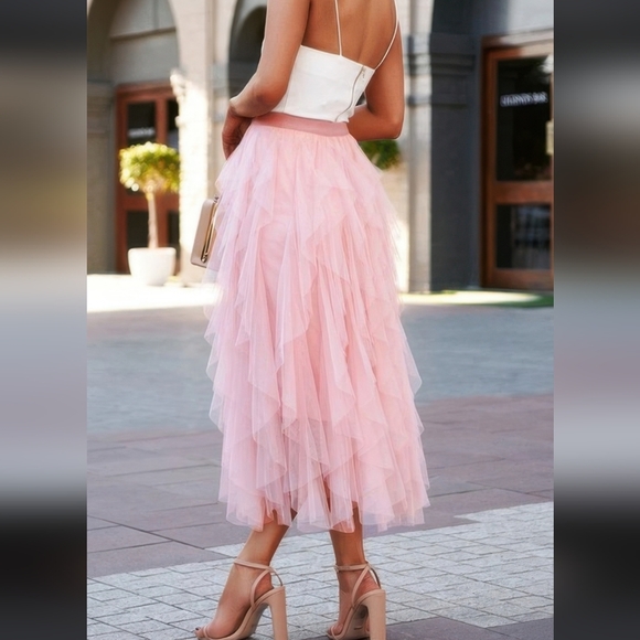 Elegant Pink Tulle Skirt Plus Size - Picture 2 of 3